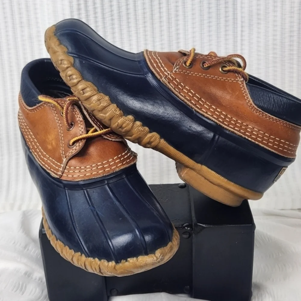Vintage LL Bean ORIGINAL “Bean‎ Boots” Women's Sz 7 Leather Rubber Ankle Booties